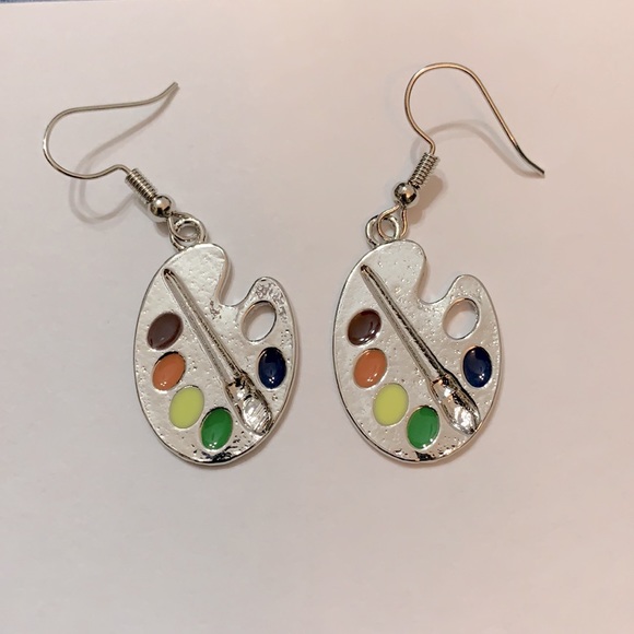 Jewelry 31 925 Silver Plated Painters Palette Earrings Poshmark